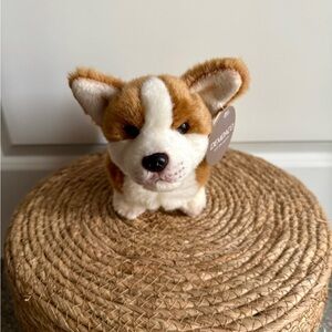 Demdaco Brown and White Corgi Plush